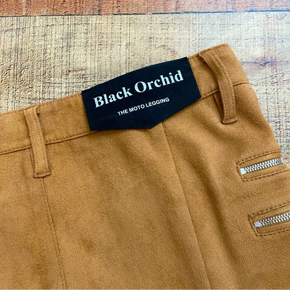 Vegan Suede Moto Leggings⭐️NWT STRETCH EVERYWHERE by Black Orchid - Picture 7 of 12
